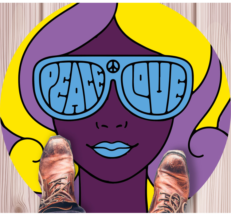 十代の若者たち ビニルマット 平和と愛のアイコン - TENSTICKERS