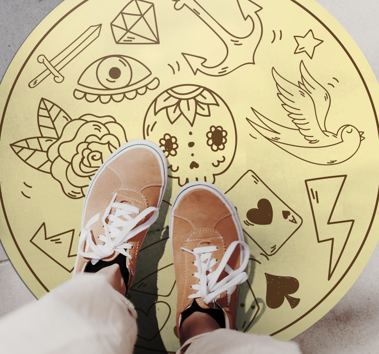 十代の若者たち ビニルマット タトゥーシンボル - TENSTICKERS