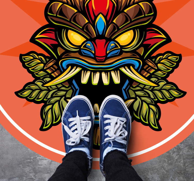 十代の若者たち ビニルマット ティキマスク - TENSTICKERS