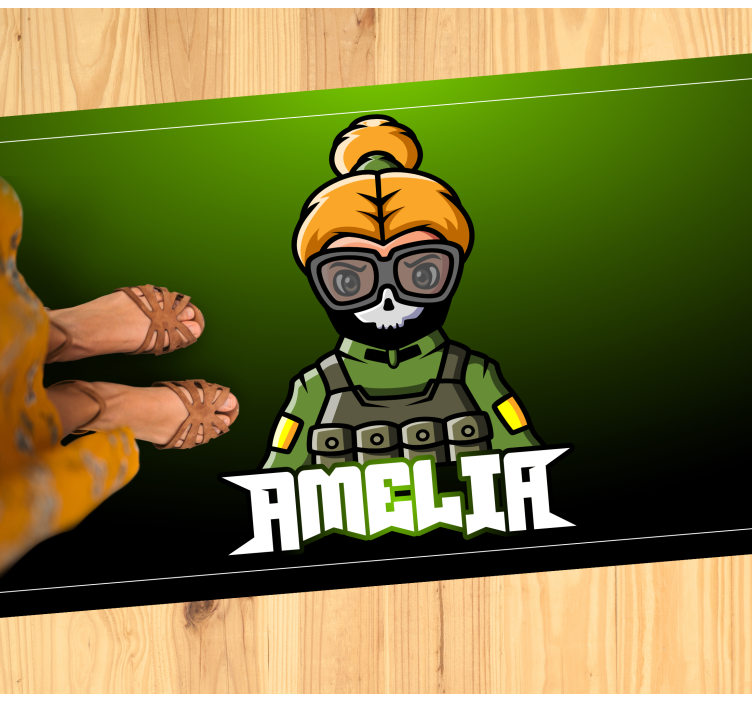 十代の若者たち ビニルマット 名前入り女性兵士 - TENSTICKERS