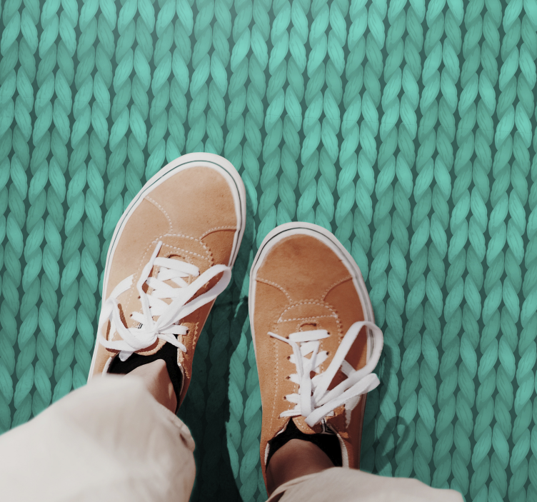 テクスチャー ビニールマット 編み込みのティールテクスチャ - TENSTICKERS