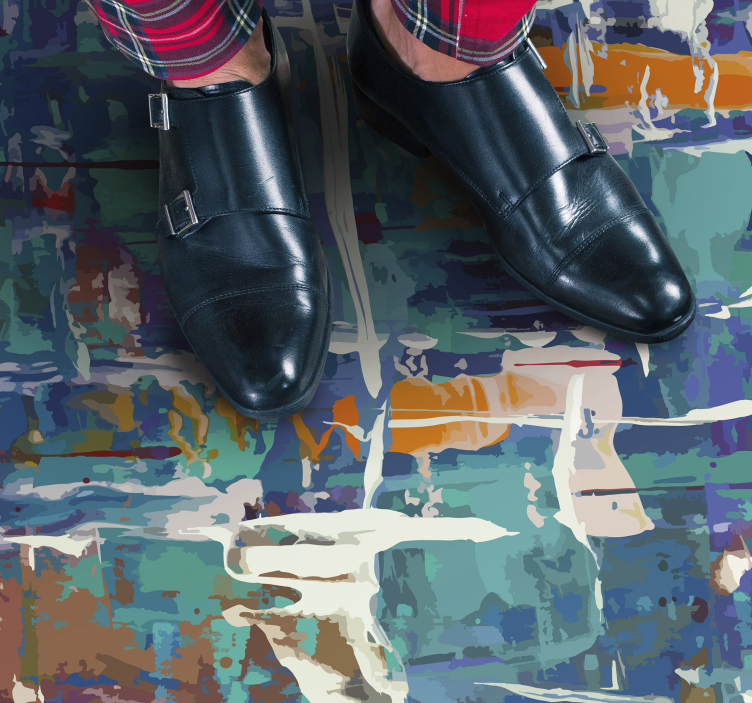 その他のテクスチャーの壁画 カラフルな抽象的なスプラッシュ - TENSTICKERS