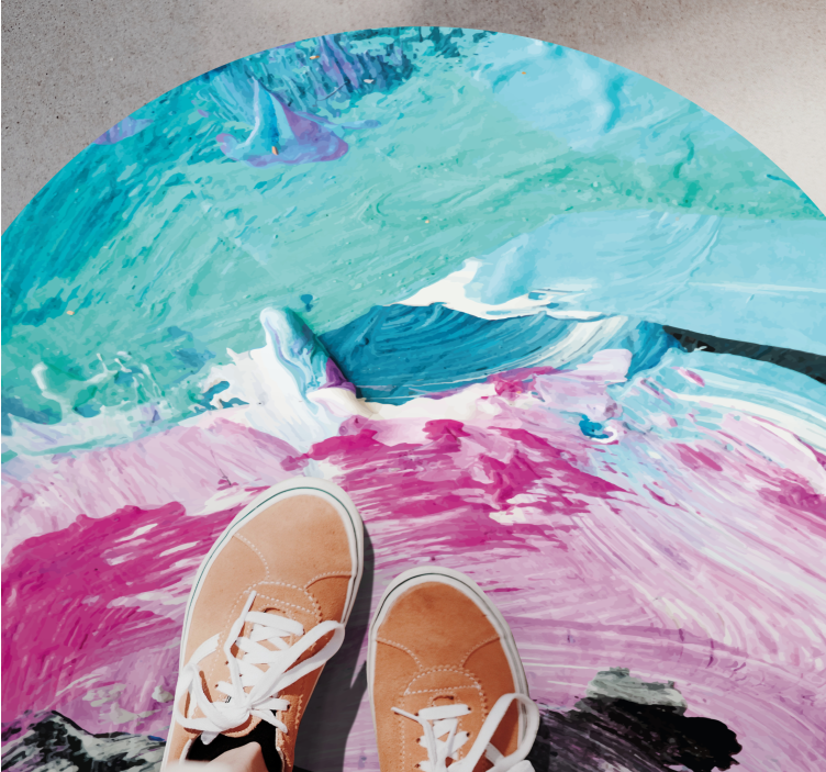 その他のテクスチャーの壁画 鮮やかな抽象的な渦巻き - TENSTICKERS