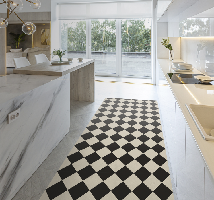 ビニール タイル カーペット クラシック チェッカー パターン - TENSTICKERS