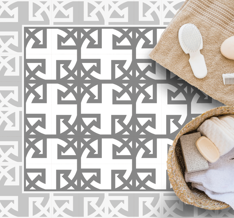 ビニール タイル カーペット 装飾的な灰色のパターン - TENSTICKERS