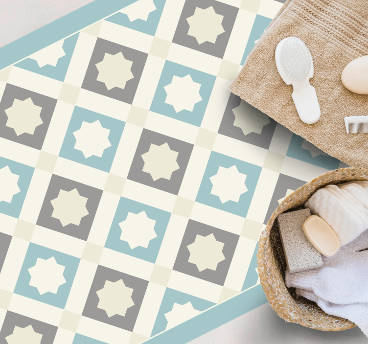 ビニール タイル カーペット エレガントな星のモチーフ - TENSTICKERS