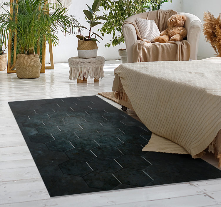 ビニール タイル カーペット 六角形パターン - TENSTICKERS