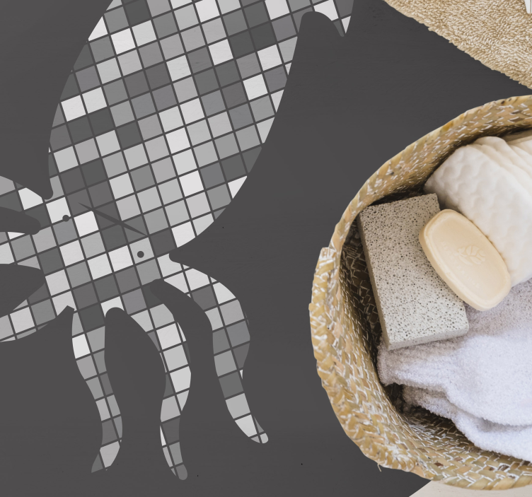 ビニール タイル カーペット モザイク イカ シルエット - TENSTICKERS