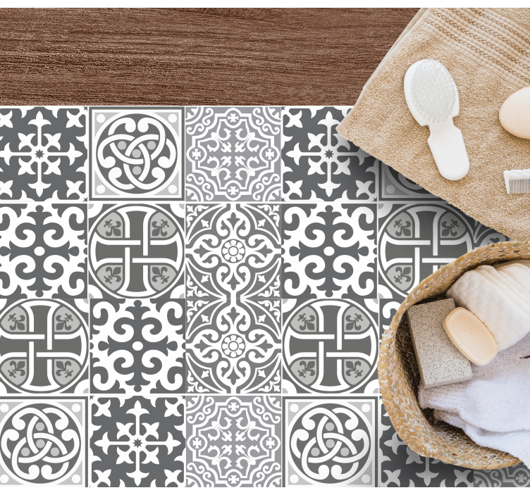 ビニール タイル カーペット 洗練されたグレーのアレンジメント - TENSTICKERS