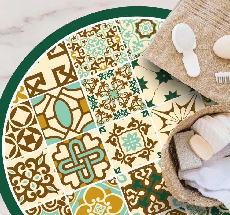 ビニール タイル カーペット ヴィンテージパターン - TENSTICKERS