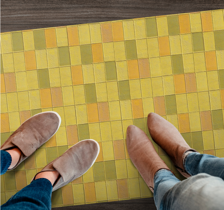 ビニール タイル カーペット イエローモザイクアレンジ - TENSTICKERS