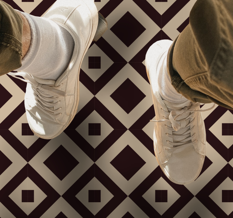 ヴィンテージベージュの角張ったパターンのタイルカーペット - TENSTICKERS