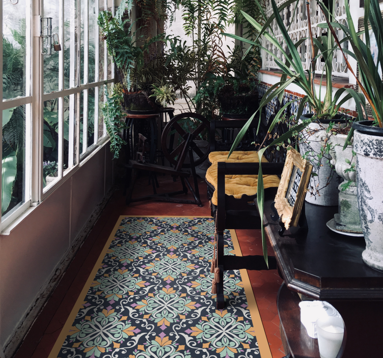 ヴィンテージ柄ビニールラグ - TENSTICKERS