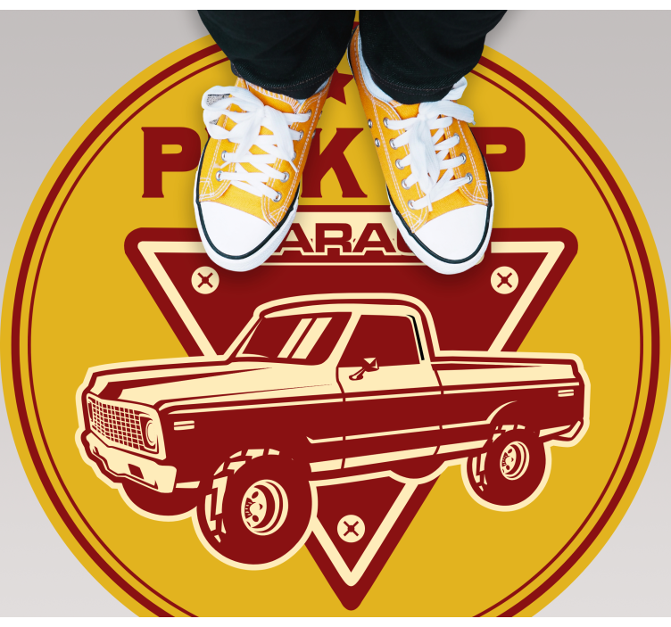 ビンテージ ビニールマット クラシックピックアップガレージ - TENSTICKERS