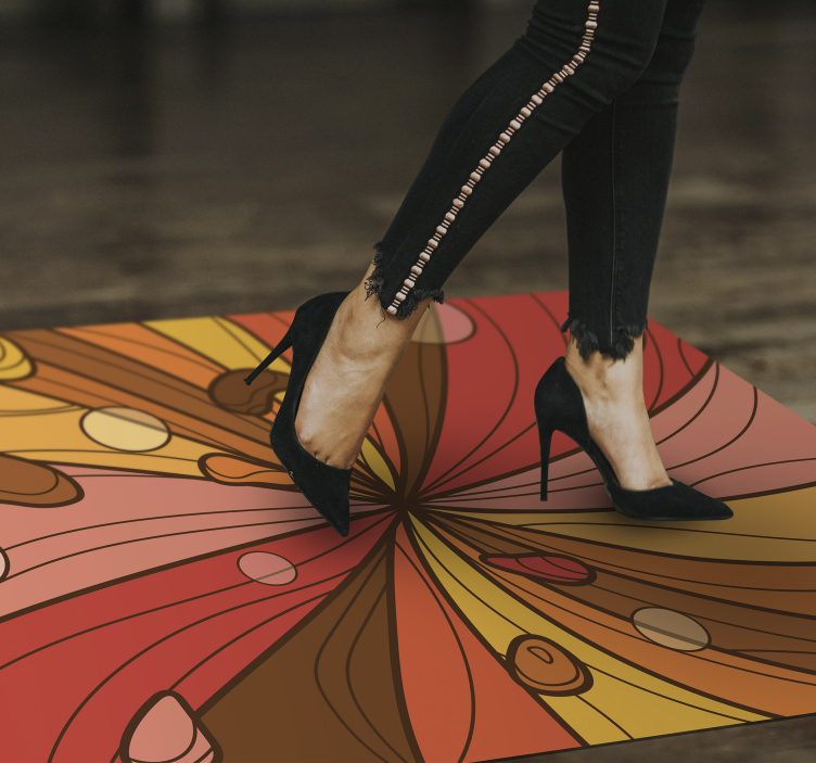 ビンテージ ビニールマット 渦巻く花 - TENSTICKERS