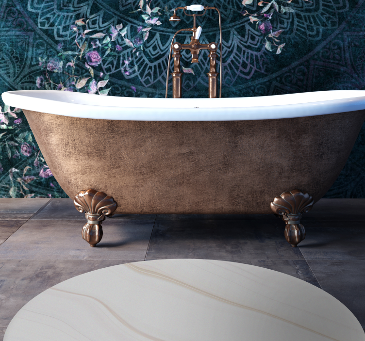 白い大理石の最小限のビニール敷物 - TENSTICKERS