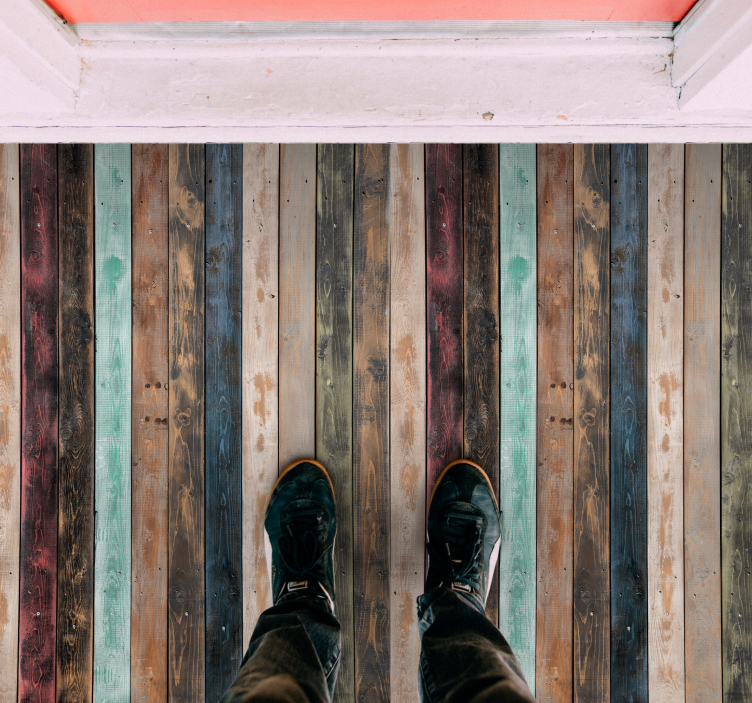 木効果 ビニールマット カラフルなクラシックプランク - TENSTICKERS