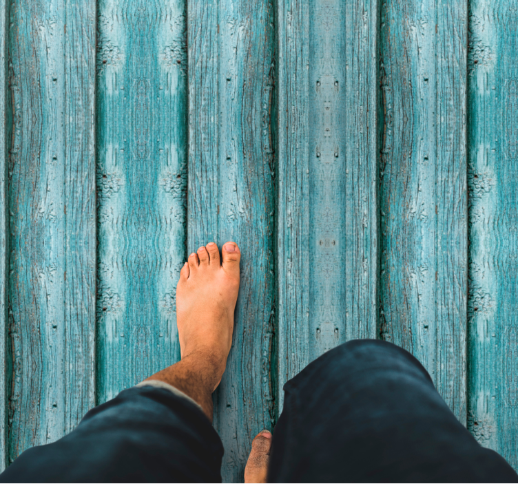 木効果 ビニールマット くすんだ青のモチーフ - TENSTICKERS