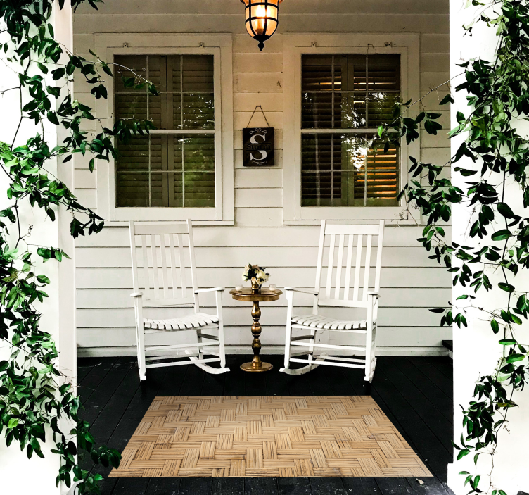 木効果 ビニールマット 寄木細工の模様 - TENSTICKERS