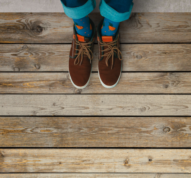 木効果 ビニールマット 素朴な表面 - TENSTICKERS