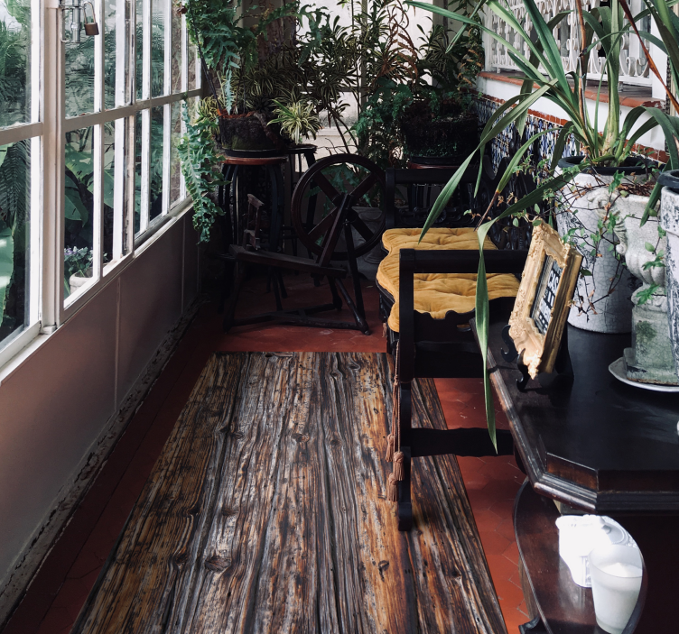 木効果 ビニールマット 素朴な木材のディテール - TENSTICKERS