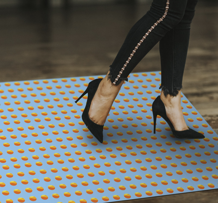 木効果 ビニールマット サンシャインオレンジパターン - TENSTICKERS