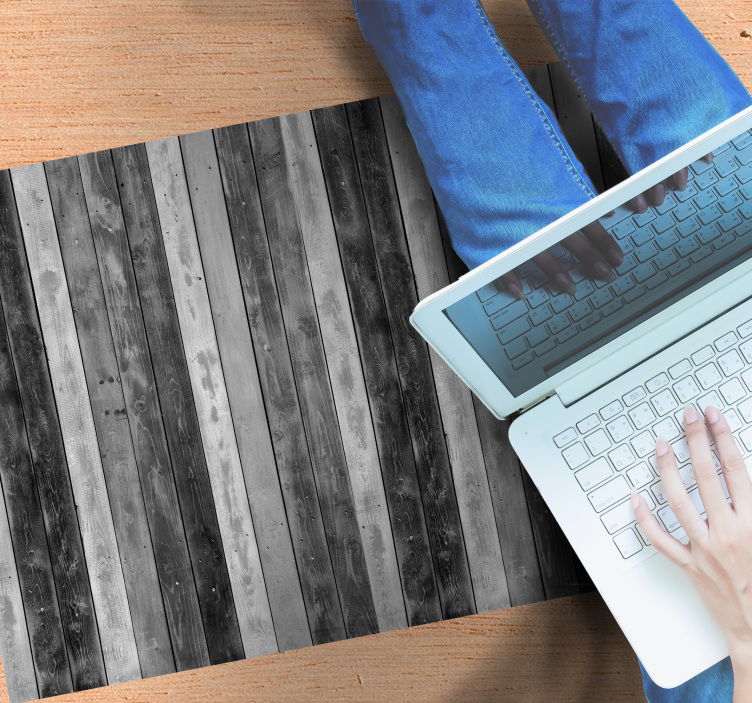 木効果 ビニールマット ウォームグレーの外観 - TENSTICKERS