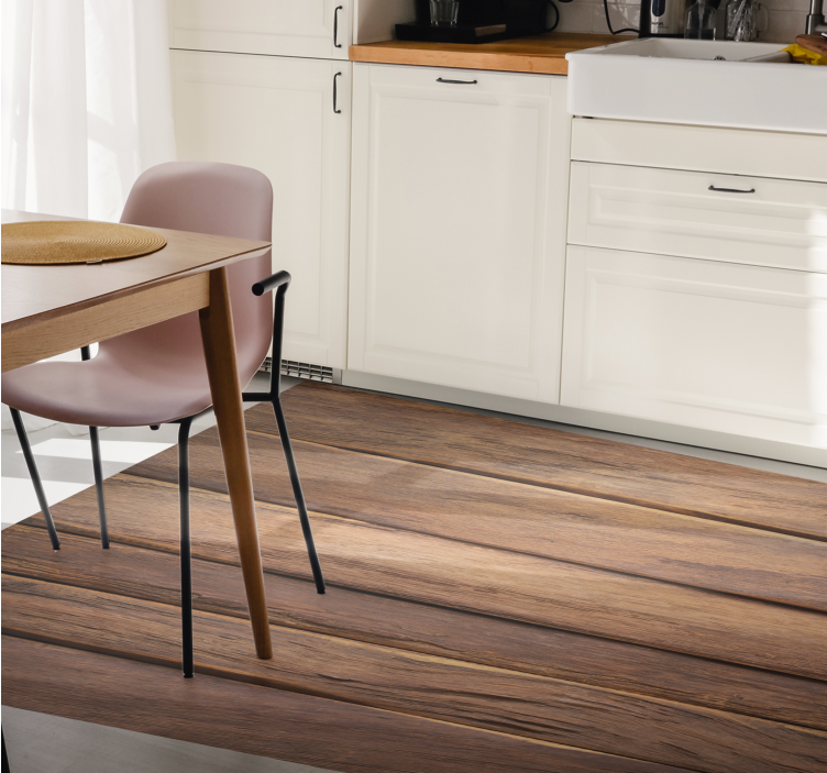 木の水平板の居間の敷物 - TENSTICKERS