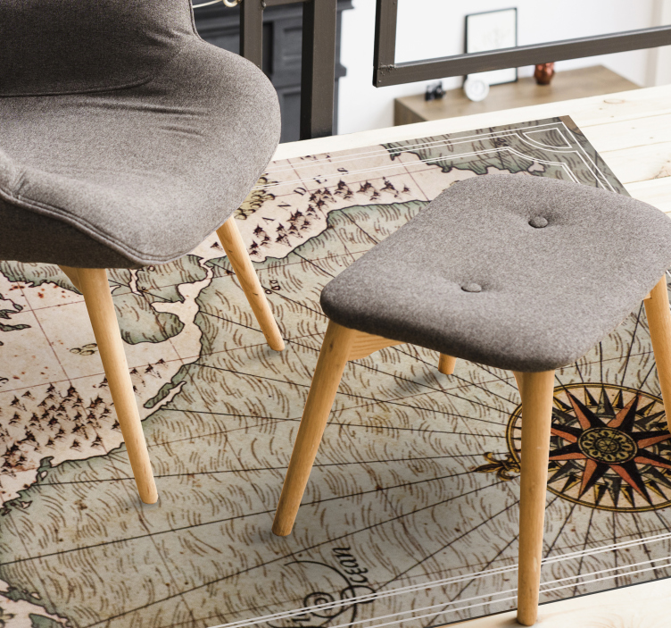 世界地図 ビニールマット アンティーク海図 - TENSTICKERS