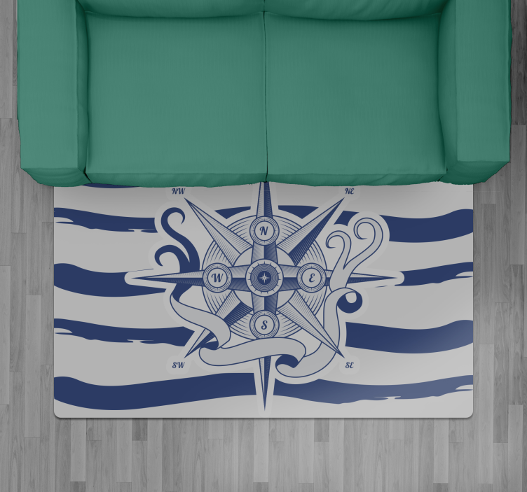 世界地図 ビニールマット 航海用コンパス - TENSTICKERS