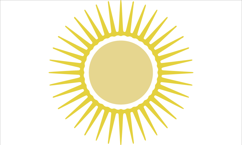 ビニール マット 白 黄色い太陽 - TENSTICKERS