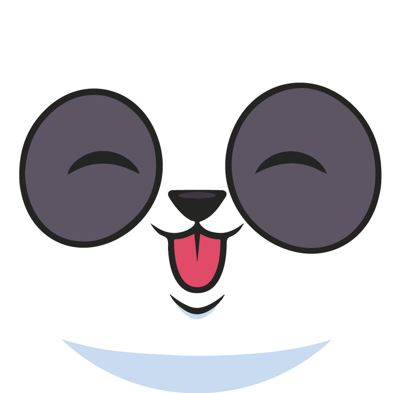 ビニール マット 白 パンダの顔 - TENSTICKERS