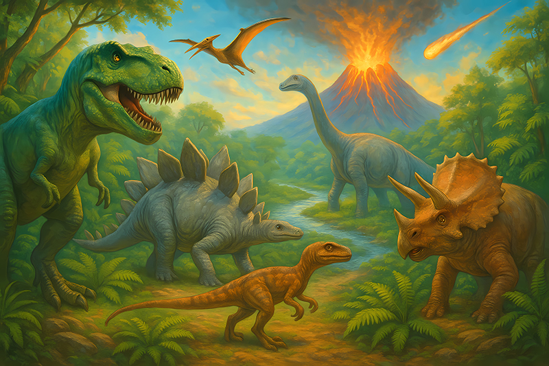 動物 ビニールマット 恐竜の絶滅 - TENSTICKERS