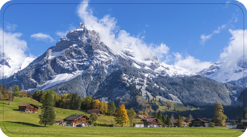 バスルームに1枚ビニールカーペット アルプスの景色 - TENSTICKERS