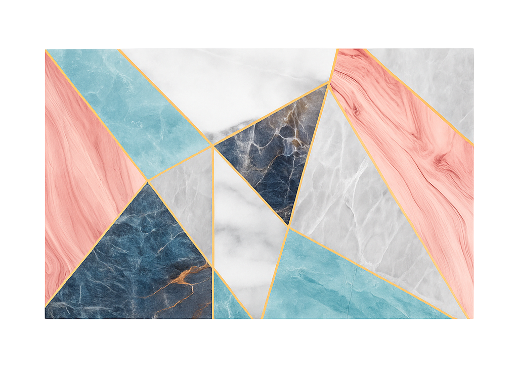 大理石ビニールラグ カラフルな幾何学的なデザイン - TENSTICKERS