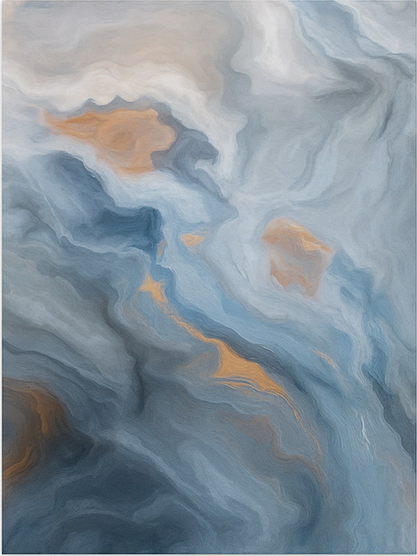 大理石ビニールラグ 琥珀色の青の色合い - TENSTICKERS