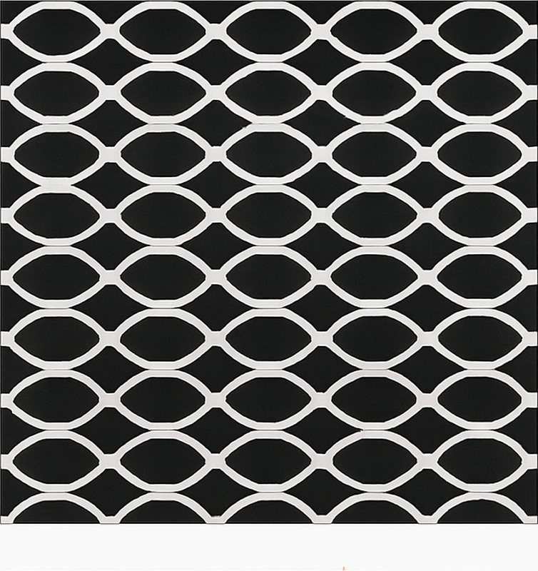 ダイニングルーム ビニールマット モノクロの楕円形デザイン - TENSTICKERS