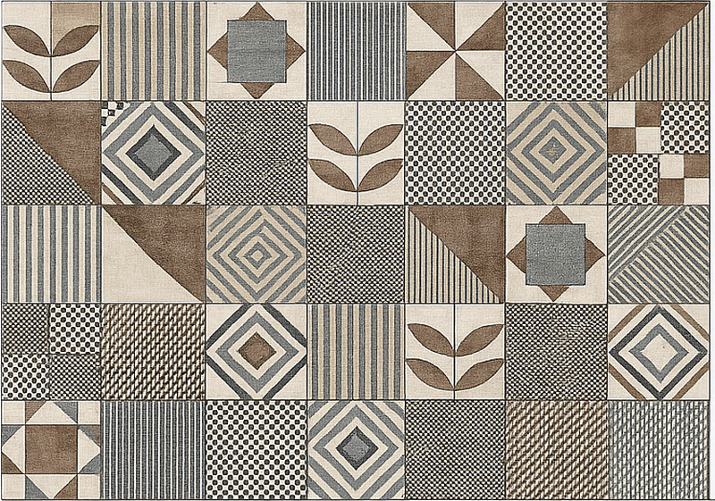 キッチン マット ビニール 抽象幾何学的自然 - TENSTICKERS