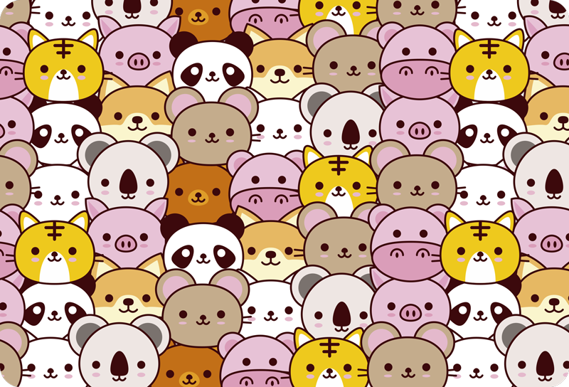 動物ビニールマットかわいい赤ちゃん用 - TENSTICKERS