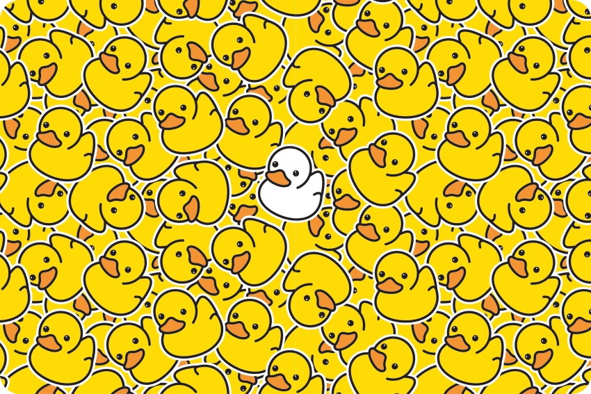 動物 ビニールマット さまざまなかわいい白いアヒル - TENSTICKERS