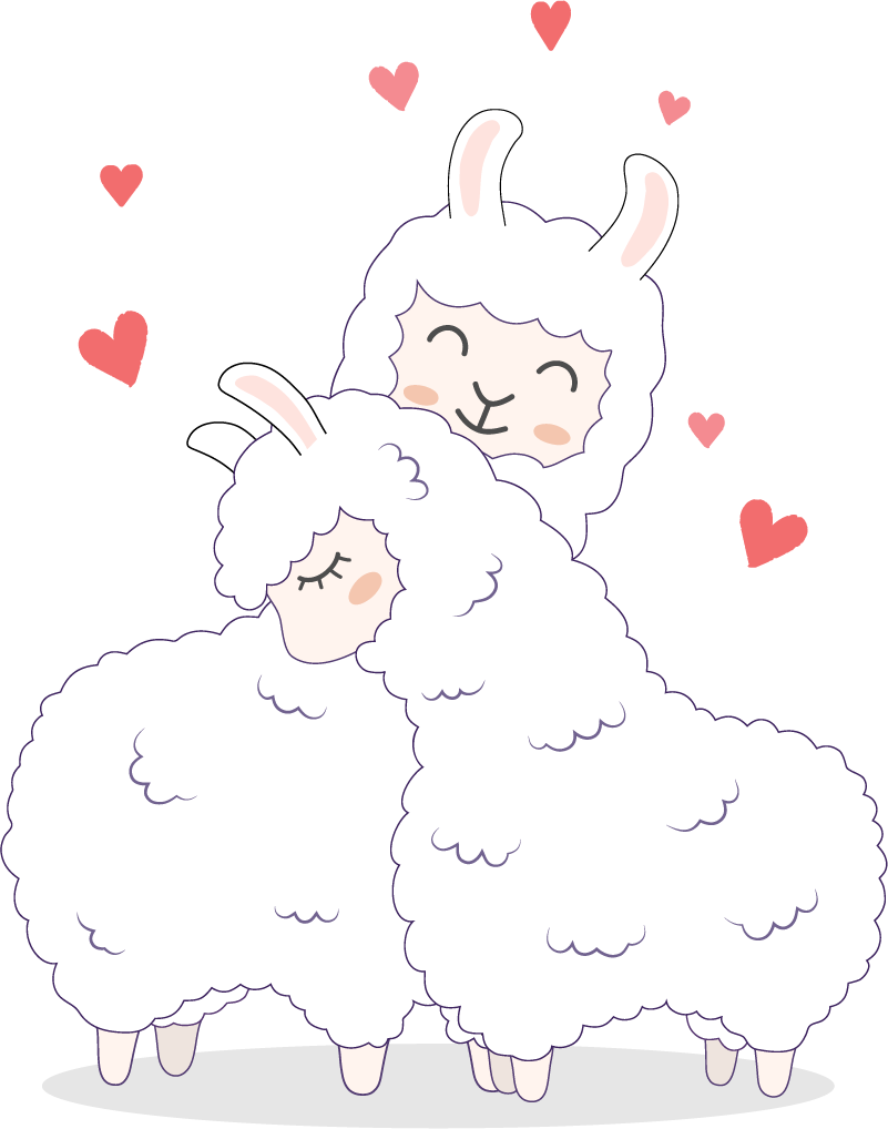 動物 ビニールマット 愛らしいラマ - TENSTICKERS