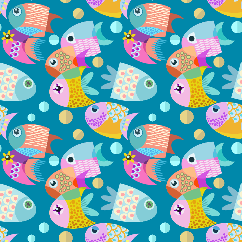 動物ビニールマット 子供用魚 - TENSTICKERS