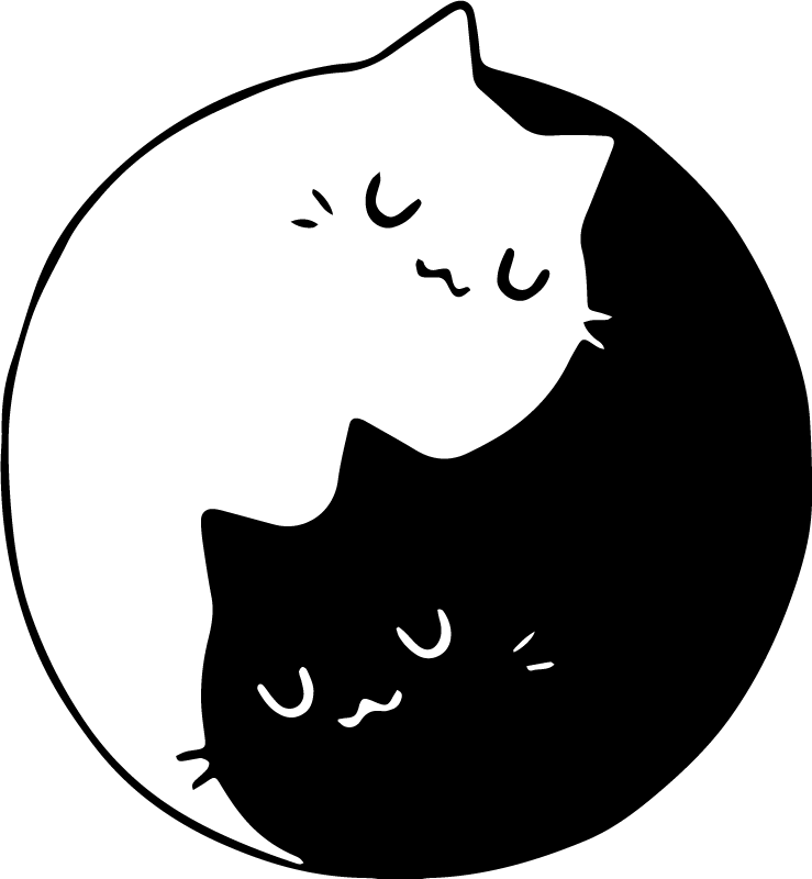 動物 ビニールマット 陰陽猫 - TENSTICKERS