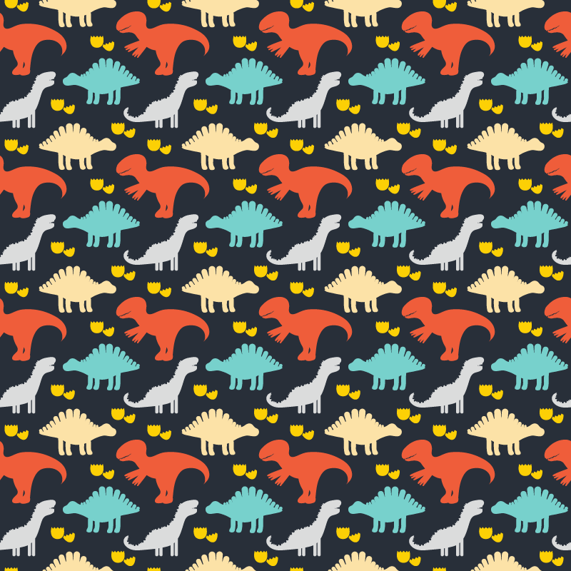 動物ビニールマットカラフルな恐竜柄 - TENSTICKERS
