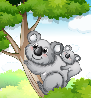 動物 ビニールマット 母と子のコアラ - TENSTICKERS