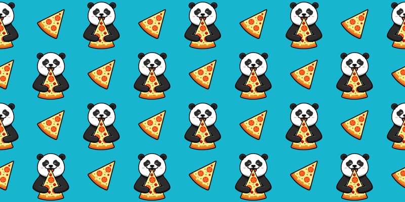動物 ビニールマット パンダがピザを食べる - TENSTICKERS