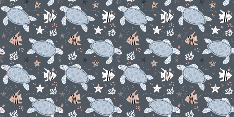 動物ビニールマット海の亀と魚 - TENSTICKERS