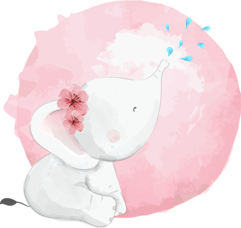 動物 ビニールマット 子供向けアフリカの象の女の子 - TENSTICKERS