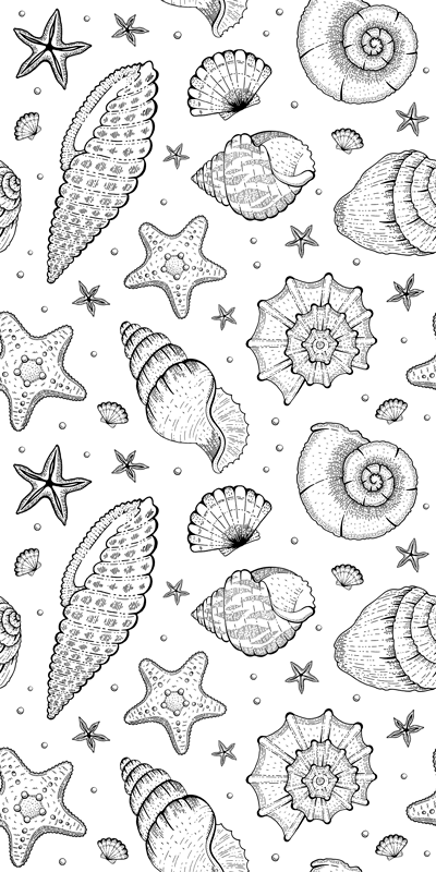 動物 ビニールマット 海の生き物と貝殻 - TENSTICKERS