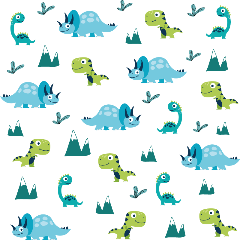 動物 ビニールマット 北欧の恐竜山セット - TENSTICKERS